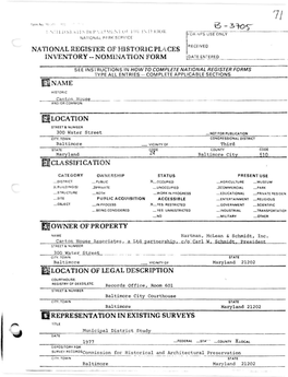 National Register of Historic Places Rece!Ved Inventory - Nomination Form Jdateentered _____