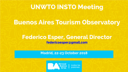 UNWTO INSTO Meeting Buenos Aires Tourism Observatory
