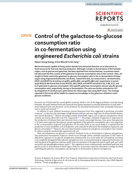 Control of the Galactose-To-Glucose Consumption Ratio in Co