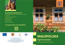 MAŁOPOLSKA MAŁOPOLSKA Agroturystyka Katalog Gospodarstw Agroturystycznych