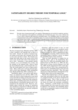 Satisfiability Degree Theory for Temporal Logic∗