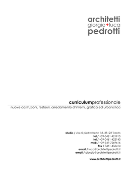 Curriculum Architetti Giorgio + Luca Pedrotti