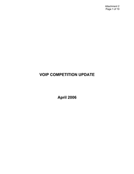 Voip Competition Update