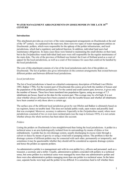 Water Management Arrangements on Ijsselmonde in the Late 18 Th Century