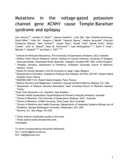 Mutations in the Voltage-Gated Potassium Channel Gene KCNH1 Cause Temple–Baraitser Syndrome and Epilepsy