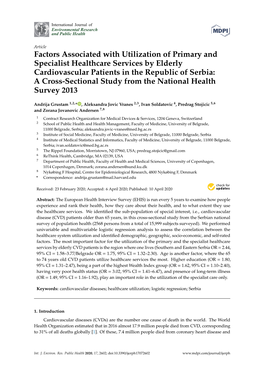 Factors Associated with Utilization of Primary and Specialist Healthcare