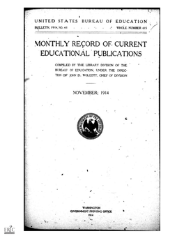 Monthly Record of Current Educational Publications