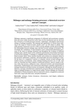 Mélanges and Mélange-Forming Processes: a Historical Overview