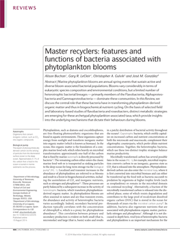 Features and Functions of Bacteria Associated with Phytoplankton Blooms