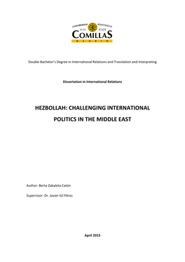 Hezbollah: Challenging International Politics in the Middle East