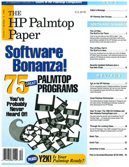 Palmtop User Groups ••
