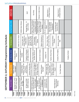 SEPTEMBER 2, S a T U RD a Y Programming Schedule