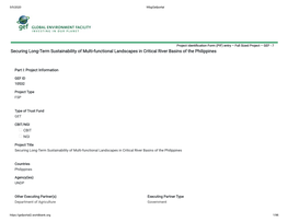 Securing Long-Term Sustainability of Multi-Functional Landscapes in Critical River Basins of the Philippines