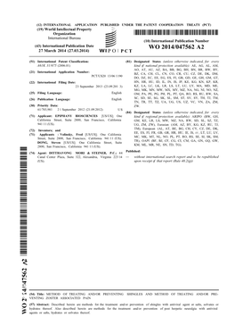 WO 2014/047562 A2 27 March 2014 (27.03.2014) P O P C T