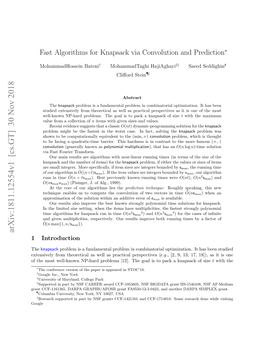 Fast Algorithms for Knapsack Via Convolution and Prediction