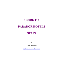 Guide to Parador Hotels Spain