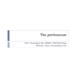 The Peritoneum