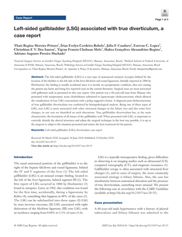 Left-Sided Gallbladder (LSG) Associated with True Diverticulum, a Case Report