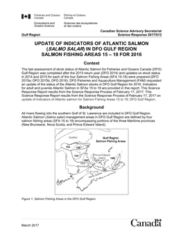 Update of Indicators of Atlantic Salmon
