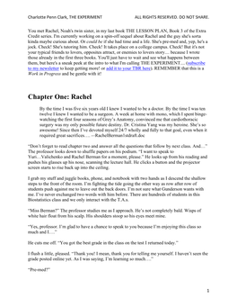 Chapter One: Rachel