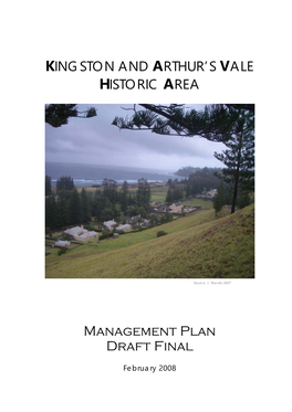 Kingston and Arthur's Vale Historic Area