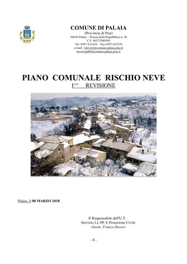 Piano Comunale Rischio Neve I^° Revisione