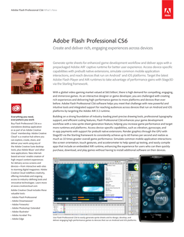 Adobe® Flash® Professional CS6 What's