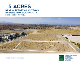 ±5 Acres Near M Resort & Las Vegas Raiders Practice Facility Henderson, Nevada