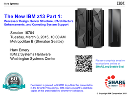 IBM Z13 Overview