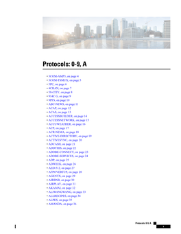 Protocols: 0-9, A