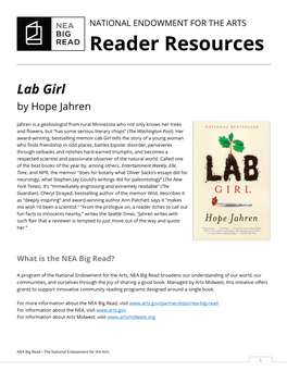 "Lab Girl" Reader Resources