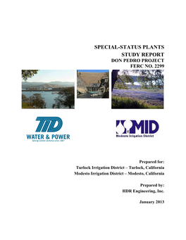 Special-Status Plants Study Report Don Pedro Project Ferc No
