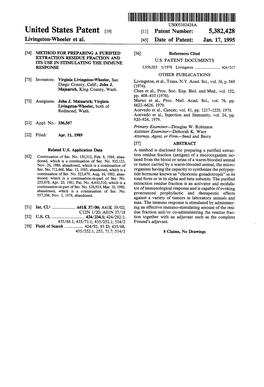 United States Patent (19) 11) Patent Number: 5,382,428 Livingston-Wheeler Et Al