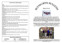 Budworth Bulletin May 2016 Edition