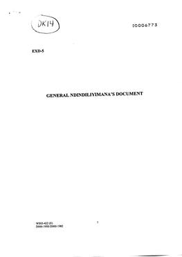 D0006773 Exd-5 General Ndindiliyimana's Document