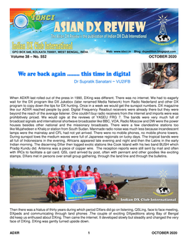 ADXR Volume-38-No-552 October 2020