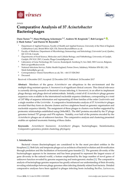 Comparative Analysis of 37 Acinetobacter Bacteriophages