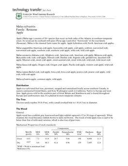 Malussylvestris Family: Rosaceae Apple