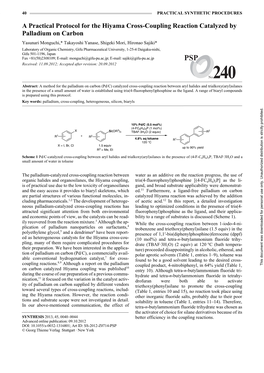 A Practical Protocol for the Hiyama Cross-Coupling Reaction