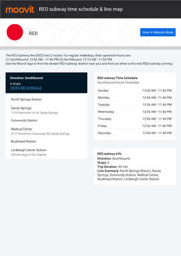 RED Subway Time Schedule & Line Route