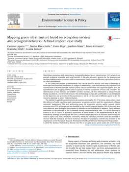 Mapping Green Infrastructure Based on Ecosystem Services