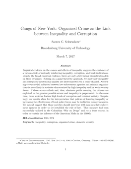 Organized Crime As the Link Between Inequality and Corruption