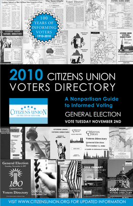 VOTERS DIRECTORY a Nonpartisan Guide to Informed Voting GENERAL ELECTION VOTE TUESDAY NOVEMBER 2ND