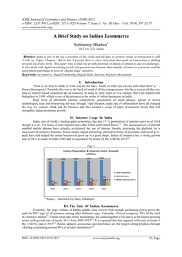 A Brief Study on Indian Ecommerce