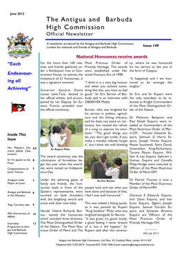 The Antigua and Barbuda High Commission Official Newsletter