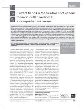 Current Trends in the Treatment of Venous Thoracic Outlet Syndrome: a Comprehensive Review