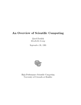An Overview of Scientific Computing