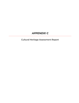 Cultural Heritage Assessment Report