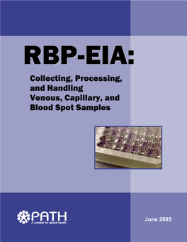 Collecting, Processing,And Handling Venous, Capillary, and Blood Spot