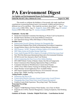 PA Environment Œ June 4, 2004